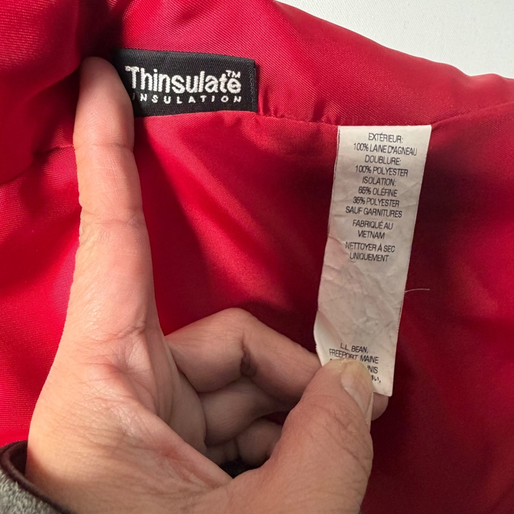 Red LL Bean Lambswool Thinsulate Coat 12P Petite Winter‎ Quiet Luxury Vintage - Picture 5 of 12
